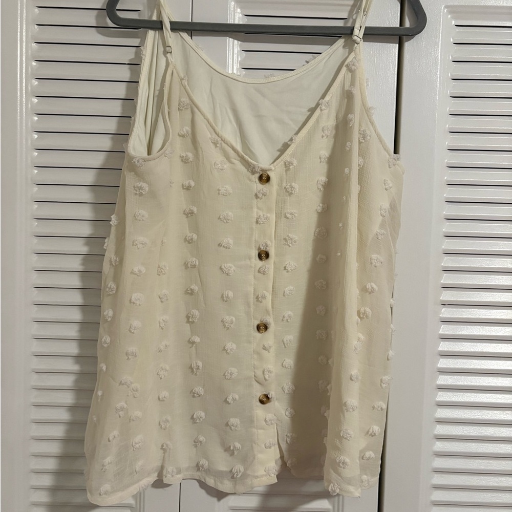 Elegant Cream Button-Down Women's Top